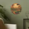 Landschap - Afrikaans - Zon Akoestische PET Vilt - Rond klein -sfeer2