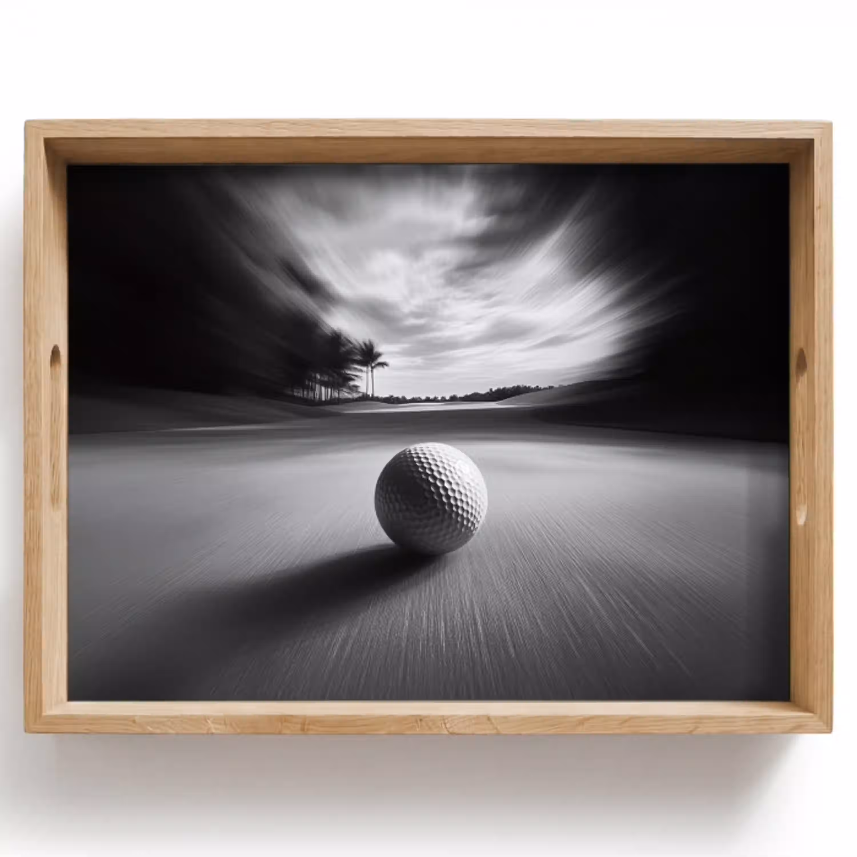 Golfbal - Wazig - Zwart Dienblad Rechthoek middel -z3d_shopping