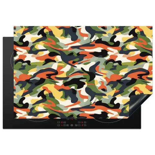 Kleurrijke - Camouflage - Organische - Vormen Inductie beschermer vinyl 3mm klein 276 -3d