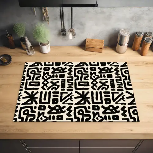 Geometrisch - Figuren - Zwart Inductie beschermer vinyl 3mm klein 276 -sfeer5