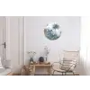 Jungle - Modern - Blauw - Groen Wandcirkel aluminium klein -woonkamer