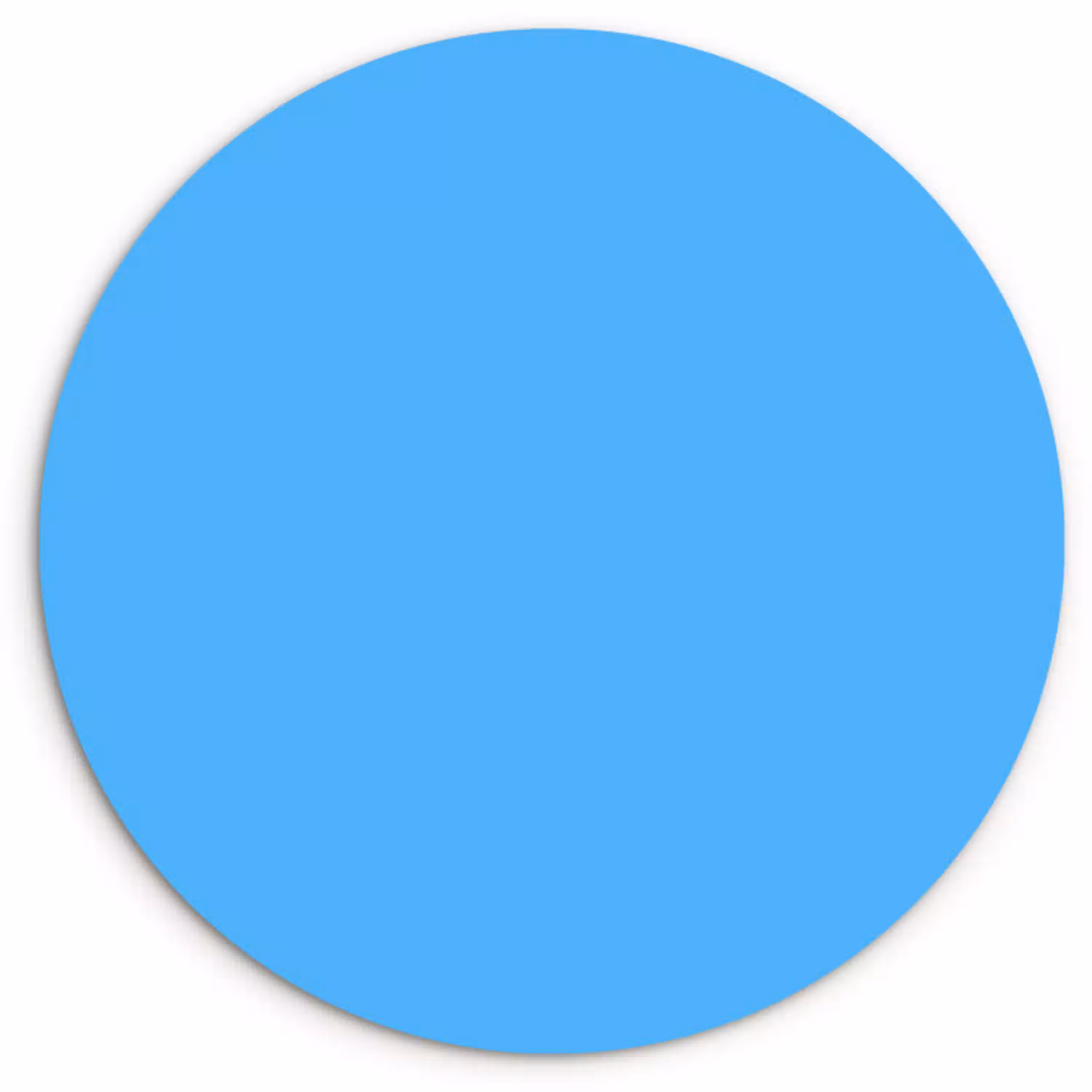 Sky - Blue - Blauw Wandcirkel kunststof plaat 5mm dik klein 188 -3d