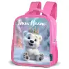 Ijsbeer - Kroon - Winter Kinderrugzak - Roze middel -schuin