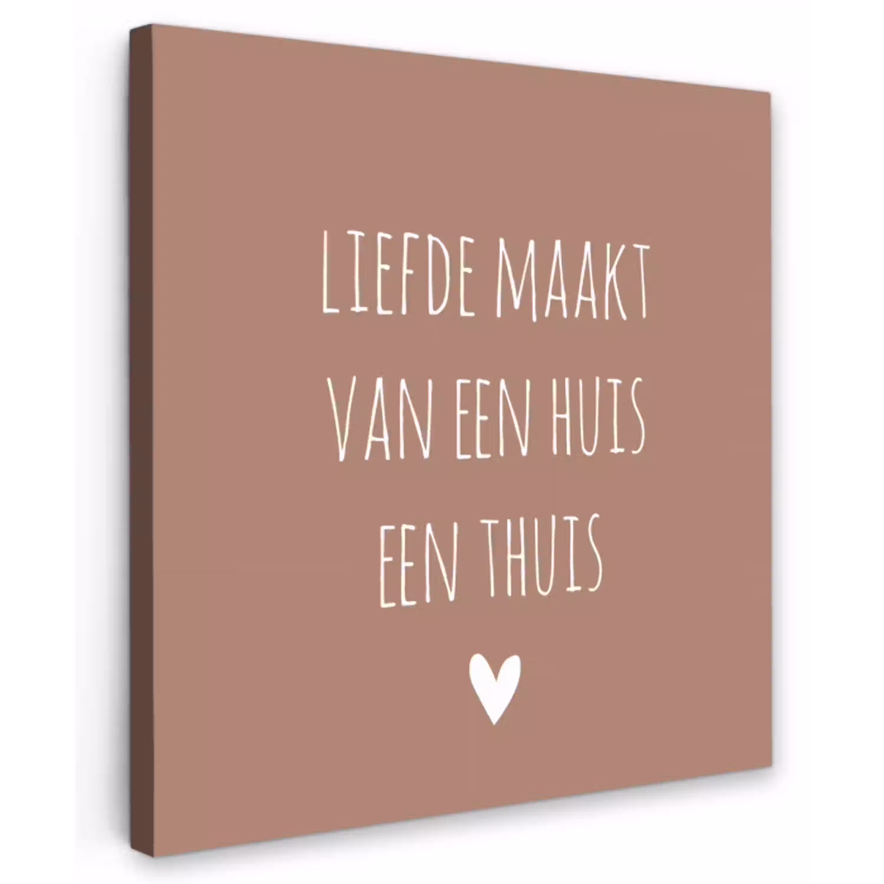 Spreuken - Liefde maakt van een huis een thuis - Quotes Tuinposter op houten frame 2 cm dik klein -3d