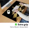 Koningin - Schaakstuk - Geblokt - Goud Muismat XXL klein -sfeer3
