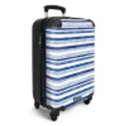 Strepen patroon blauw NBS - Handbagage koffer - Kinderen Unisex middel -productfoto_3d