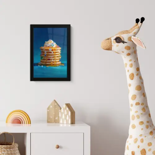 Pannenkoeken - Steentjes - Glitter - Slagroom fotolijst zwart zonder passe partout klein -usfeer4_kinderkamer