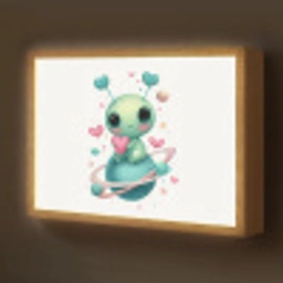 Ruimte - Wezen - Hartjes - Planeet Light Box met batterij (Wandlamp kind) middel -z3d_website
