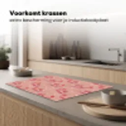 Garnalen - Stippen - Roze Inductie beschermer vinyl 3mm klein 276 -sfeer1