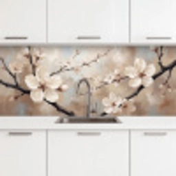 Bloesem - Takken - Schilderij - Beige - Serene keuken achterwand 2 middel -3d