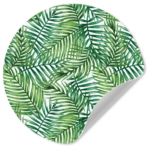 Palmboom - Bladeren - Groen Wandcirkel behangsticker klein 186 -3d