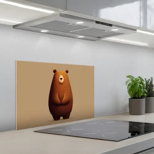 Beer - Minimalistisch - Bruin keuken achterwand spatscherm klein -3d_schuin