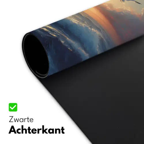 Meeuwen - Zonsondergang - Zee - Wolken Muismat XXL klein -sfeer2