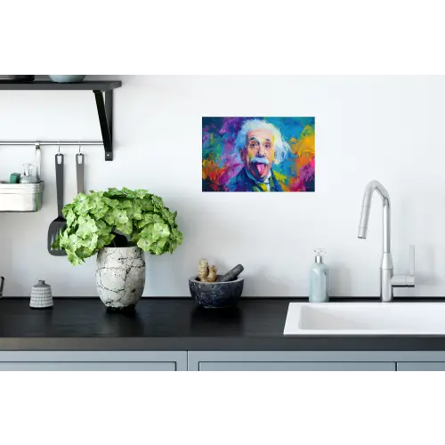Oude man - Expressief - Kleurrijk Muursticker klein -keuken