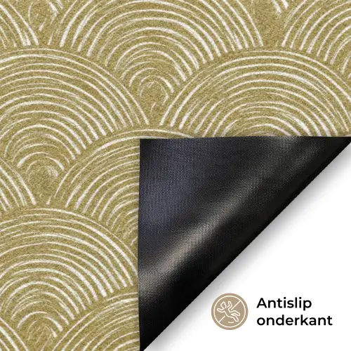 Waaier - Geometrisch - Groen Deurmat klein 898 -antislip_NL