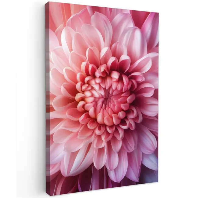 Dahlia - Bloem - Close up - Roze Tuinposter op houten frame 2 cm dik klein -3d