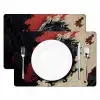 Zwarte draak - Rookwolken - Rood Placemat vinyl groot -zzsfeer2_Kitchenyeah-website
