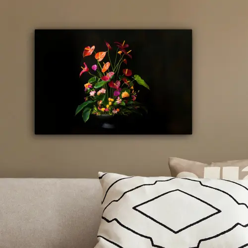 Bloemen - Vaas - Kleurrijk canvas 2cm klein -sfeer3