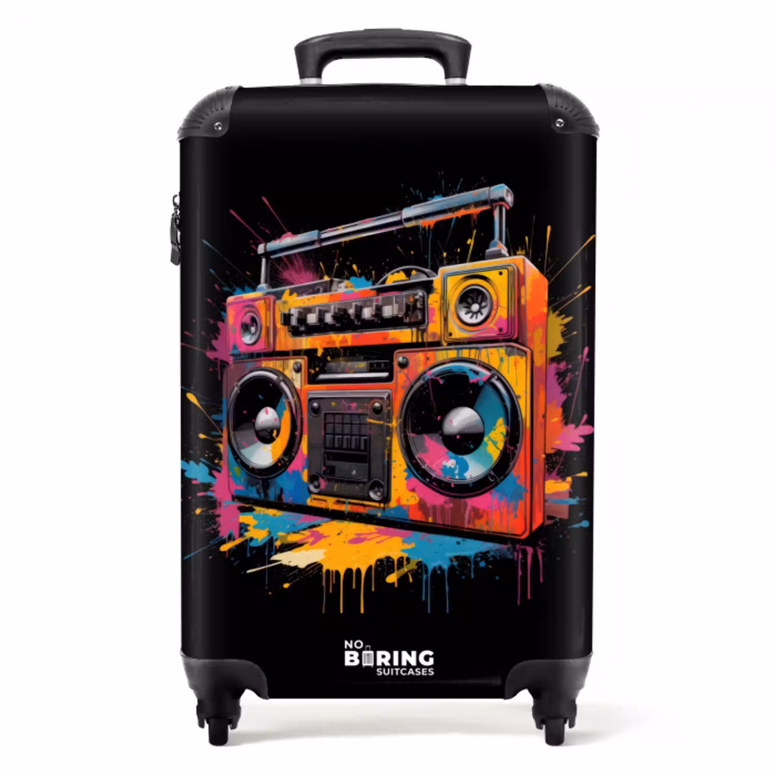 Radio met kleurrijke verf NBS - Handbagage koffer - Unisex middel -productfoto_recht