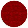 Rood - Patroon - Bloemen Wandcirkel plexiglas klein 852 -3d