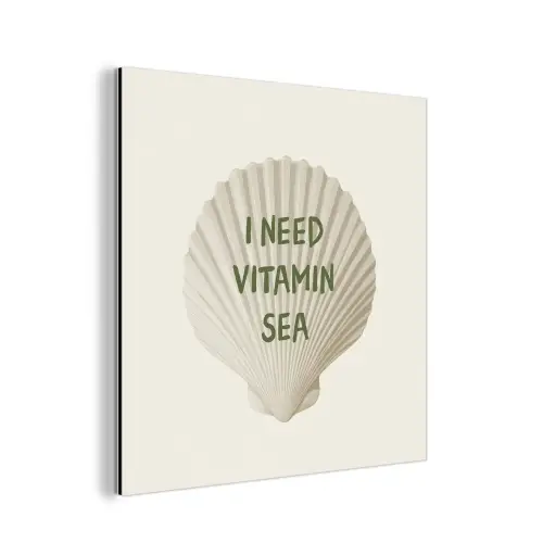 Schelp - Quote - Groen aluminium wit klein -3d