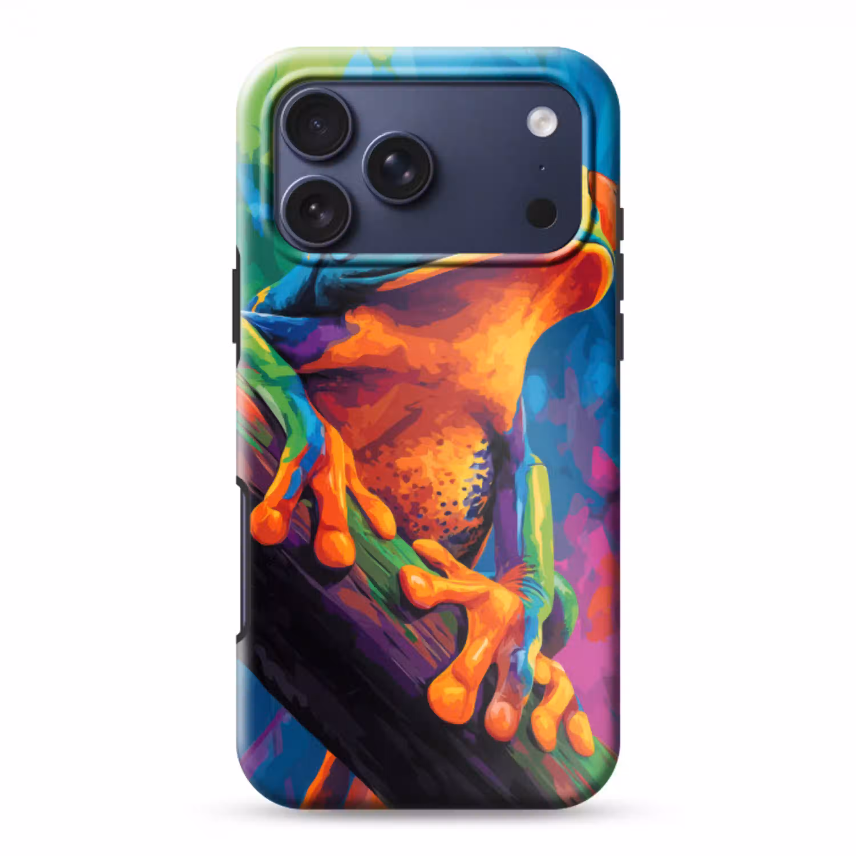 Kikker - Felgekleurd - Tak - Regenboog Toughcase MagSafe Apple iPhone 17 Pro Max klein -3d