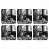 Kat - Koffie - Brood - Zwart onderzetter kurk middel -3d