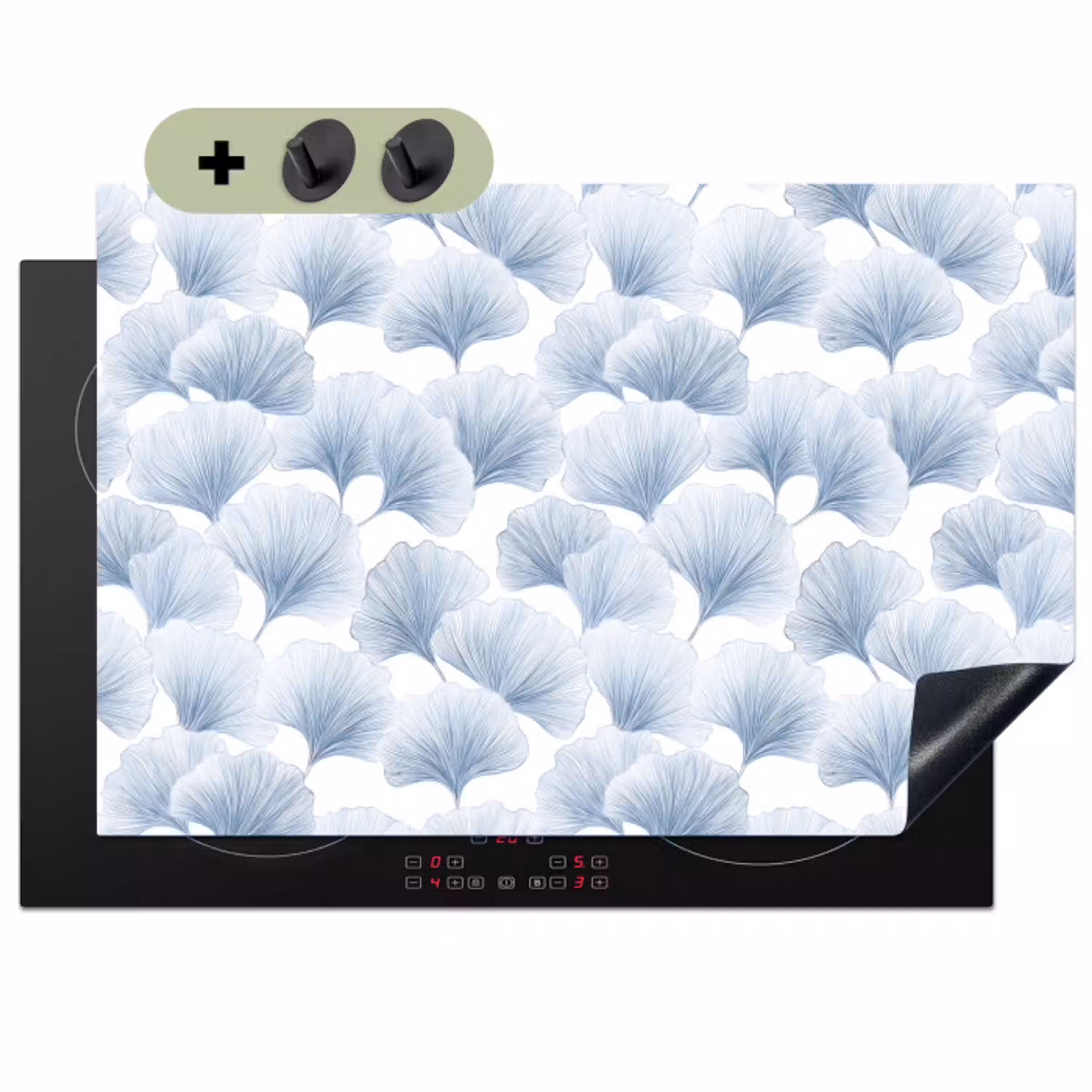 Waaier - Modern - Blauw Inductie beschemer met haakjes klein 777 -3d