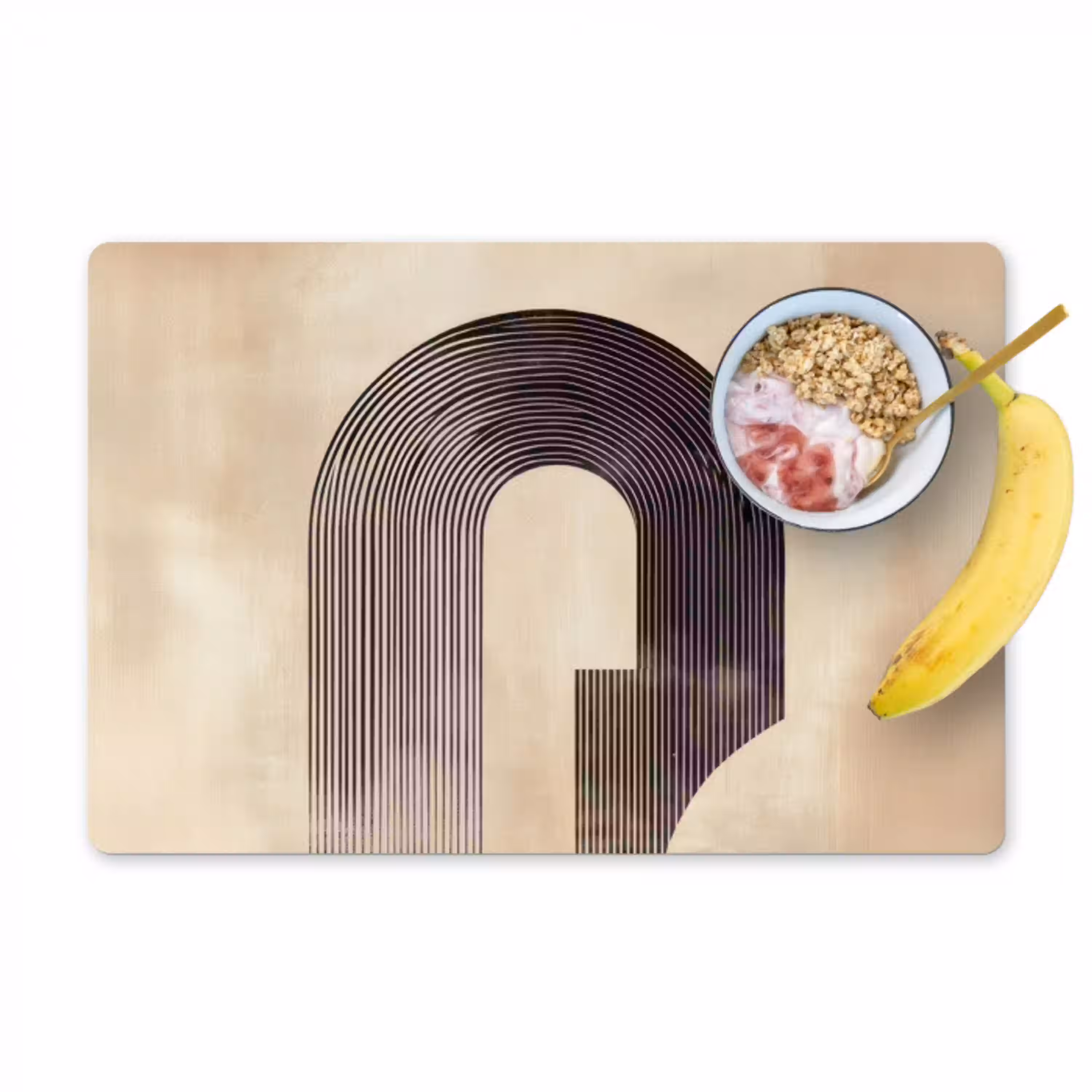 Boog -  Strepen - Minimalistisch - Zwart Placemat vinyl groot -zzzproduct_Kitchenyeah-website