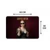 Koffie - Vrouw - Middelvinger Placemat vinyl groot -specs