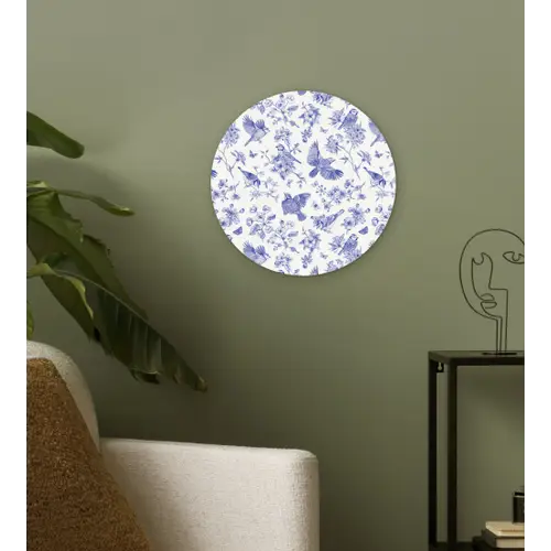 Birds - Flowers - Blue Wandcirkel plexiglas klein 852 -sfeer3