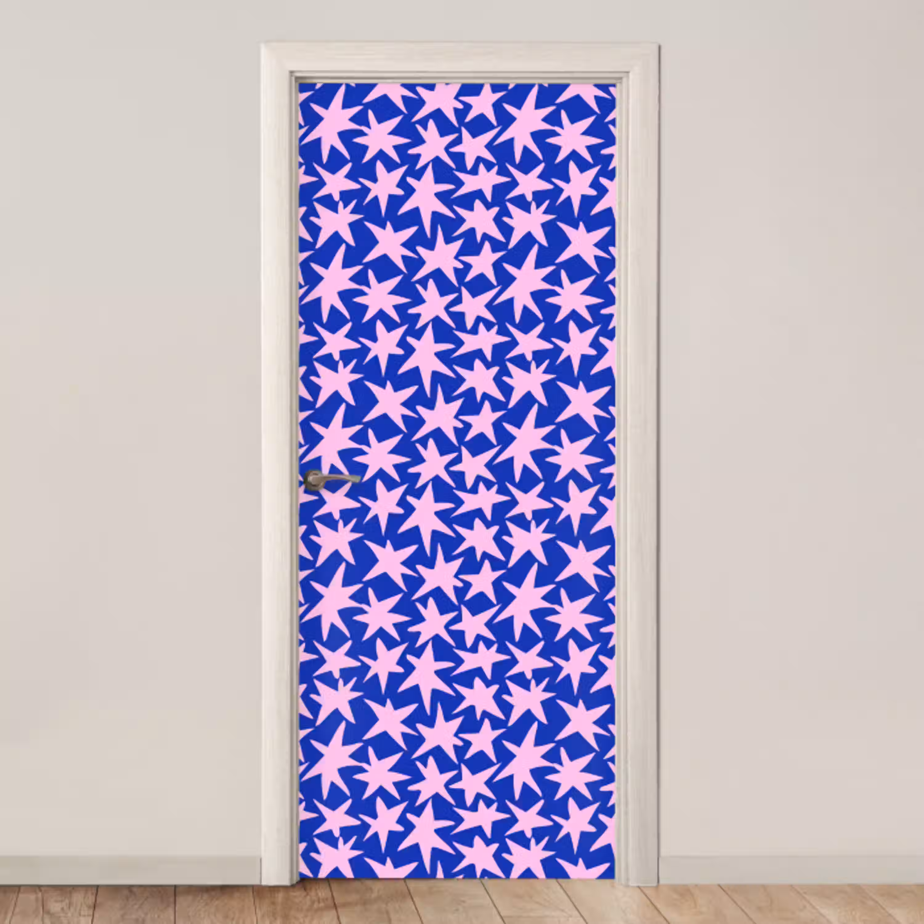 Modern - Sterren - Blauw deurposter klein 289 -3d_beige