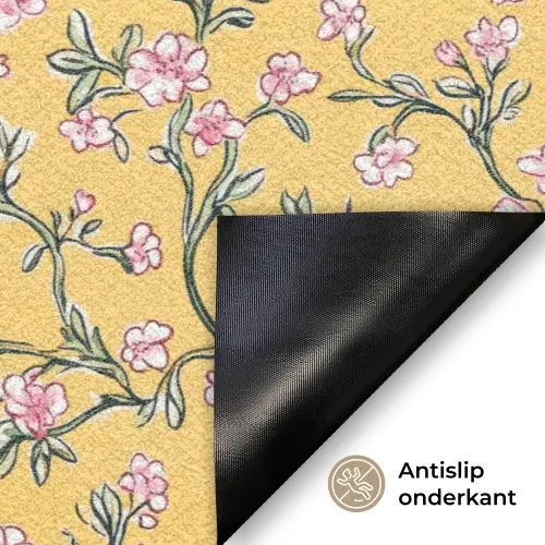 Bloemen - Motief - Geel Deurmat klein 898 -antislip_NL