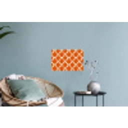 Oranje - Ruitpatroon - Wit Muursticker klein 286 -plant