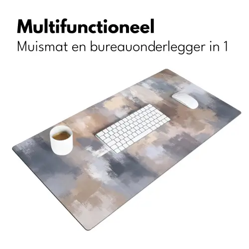 Penseelstreken - Schilderij - Beige Muismat XXL klein -sfeer4