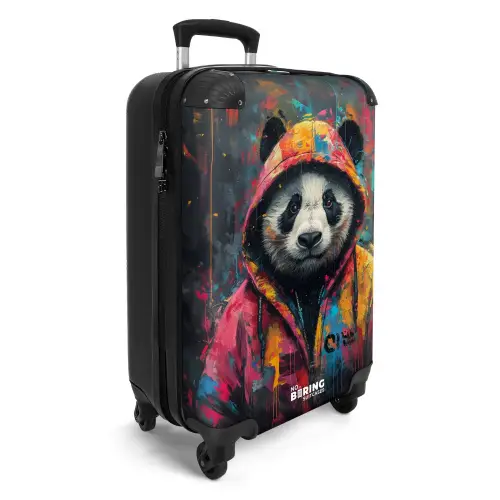 Panda met kleurrijke jas en verfspetters NBS - Handbagage koffer - Unisex middel -productfoto_3d