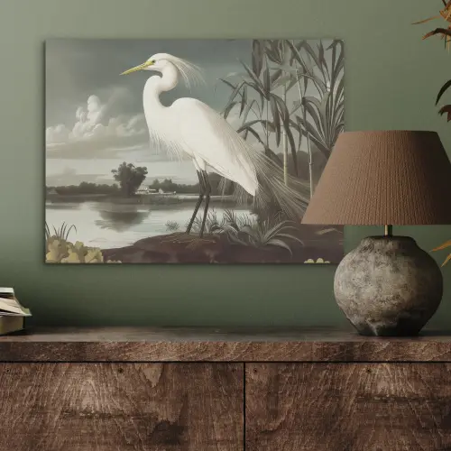 Reiger - Planten - Wolken - Wit PET vilt klein -sfeer2