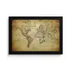 Wereldkaart - Vintage - Antiek - Bruin - Papier fotolijst zwart zonder passe partout klein -3d