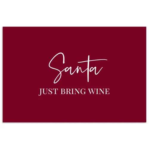Santa - Wine - Rood - Kerst - Kerstman poster papier klein -3d
