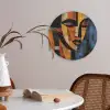 Abstract - Portret - Kleurvakken Akoestische PET Vilt - Rond klein -sfeer3