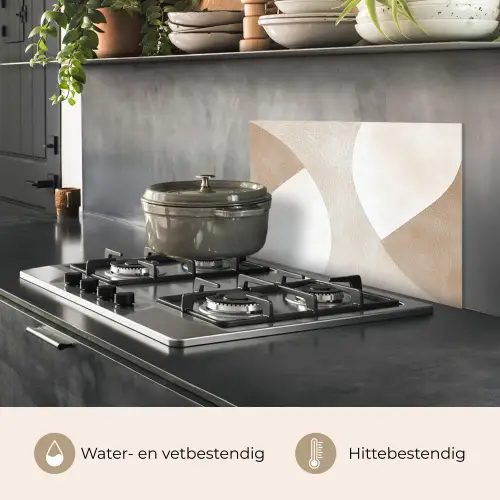Bruin - Japandi - Abstract keuken achterwand spatscherm klein -usp_NL