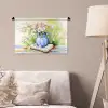 Vaas - Delftsblauw - Madeliefjes Wandkleed katoen klein -sfeer4