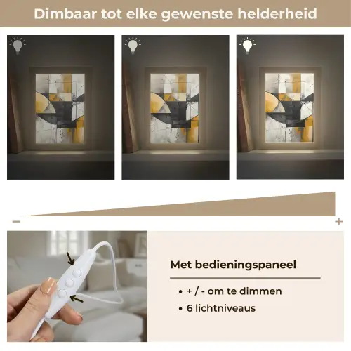 Abstract - Kunst - Geometrisch - Aesthetic Light Box met kabel (Tafellamp) klein -USP_dimbaarNL