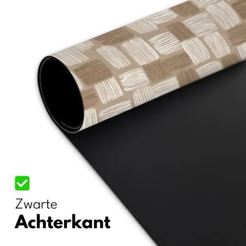Blok - Patroon - Bruin Muismat XXL klein 681 -sfeer2