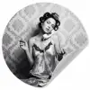 Chic - Vrouw - Zwart - Wit Wandcirkel behangsticker klein -3d