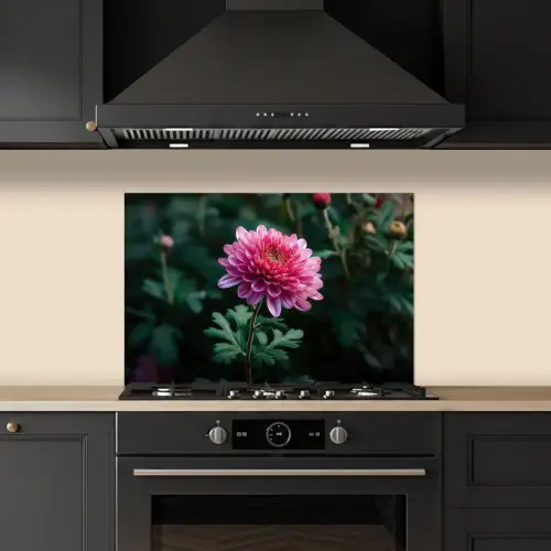 Blad - Chrysant - Roze - Schaduw keuken achterwand spatscherm klein -sfeer1