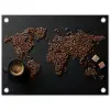 Wereldkaart - Espresso - Zwart tuinposter los doek klein -3d