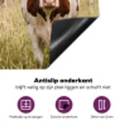 Koeien - Portret - Weide - Boerderij - Nieuwsgierig Inductie beschermer vinyl 3mm middel -zzzzzzz-cc-onderkant