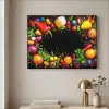 Groente - Graffiti - Kleurrijk - Koken - Abstract Textielframe zwart klein -sfeer2