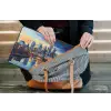 Zonsondergang Frankfurt - Stad - Skyline - Water laptophoes neopreen klein -tas